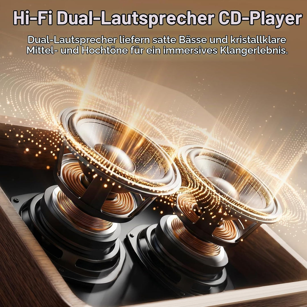 Gueray Tragbarer CD Player Bluetooth CD-Player mit Lautsprecher &amp; Radio &amp; Fernbedienung Unterstützt