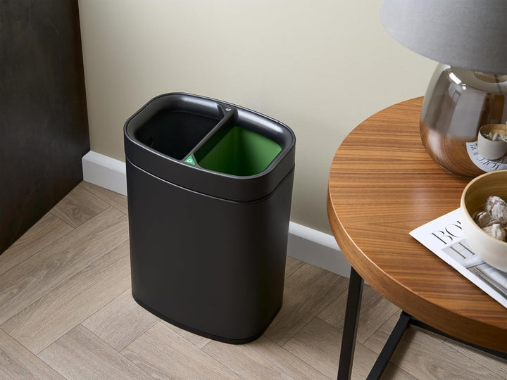 Corby Newport Doppel-Recyclingbehälter in Schwarz, Schwarz