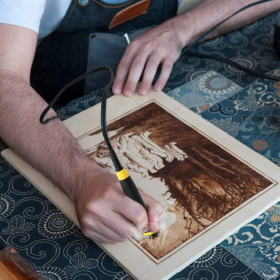 100W Pyrographie Maschine, 0-750°C einstellbare Temperaturregelung, mit Stiftköpfen der Heizungs 20