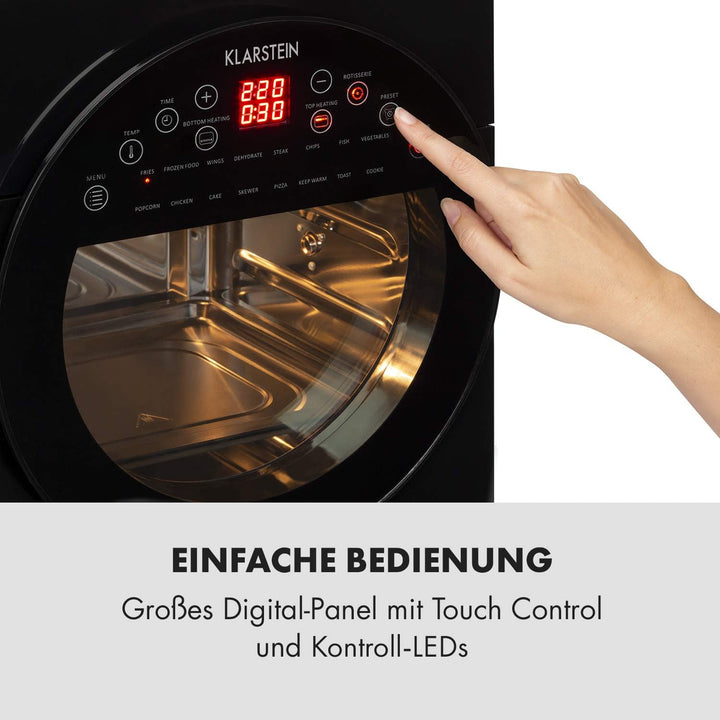 Klarstein AeroVital easy touch Heissluftfritteuse - 1700 W Heissluftfriteuse, Airfryer mit XXL-Volum