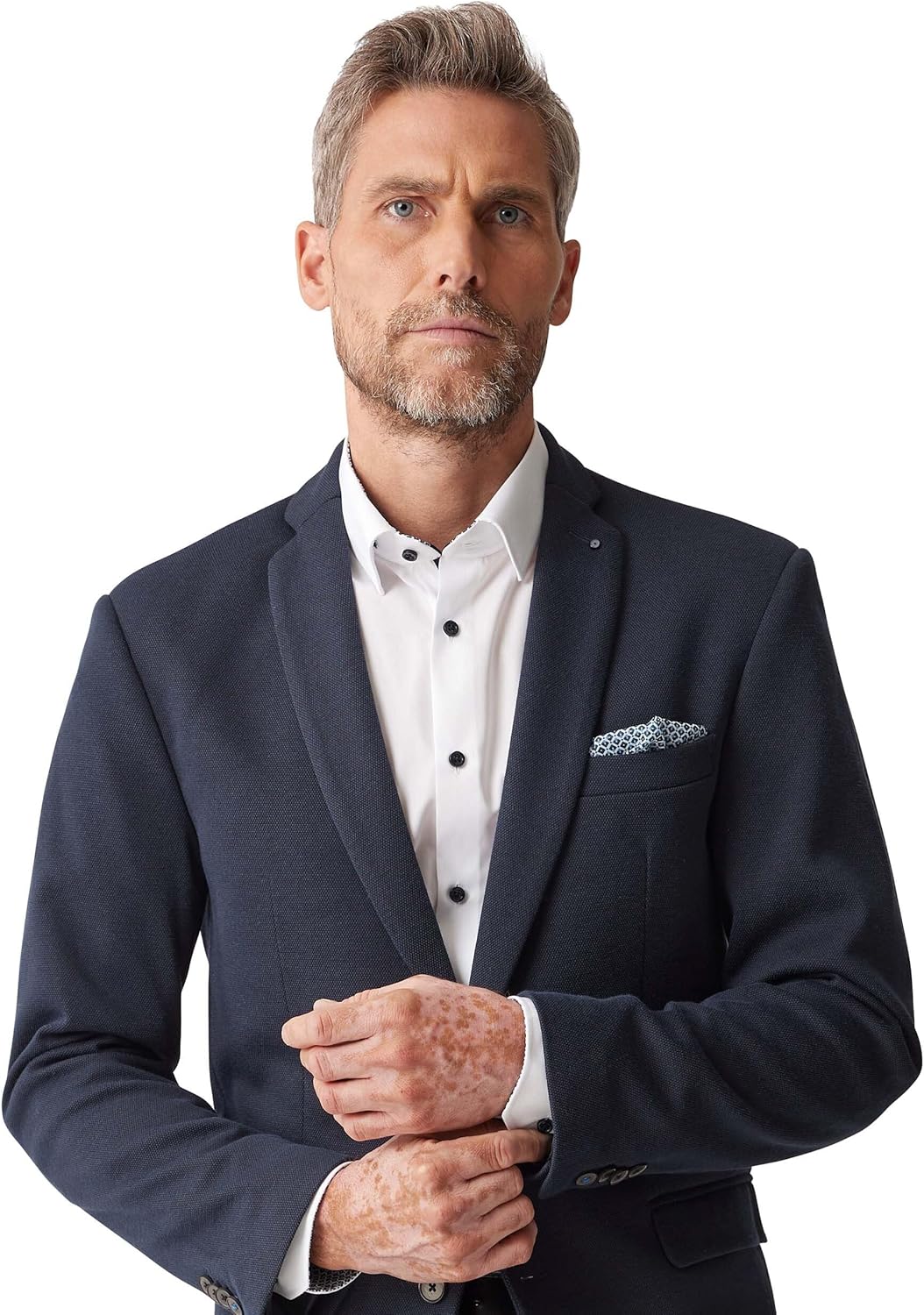 Venti Sakko Langarm Reverskragen Jersey Struktur anthrazit 52 Nachtblau, 52 Nachtblau