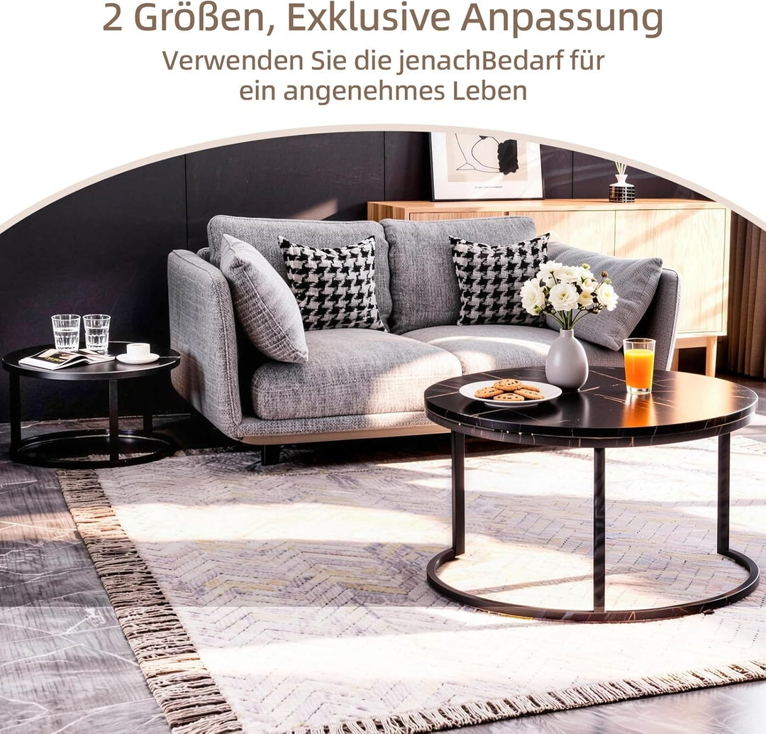 Couchtisch 2er Set, Beistelltisch, Wohnzimmertisch, Couchtisch Höhenverstellbar, für das Wohnzimmer,