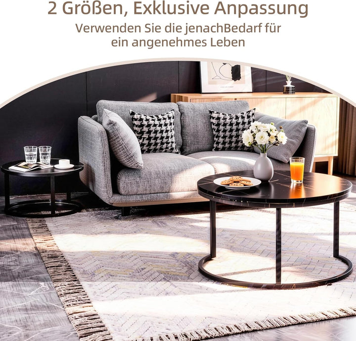 Couchtisch 2er Set, Beistelltisch, Wohnzimmertisch, Couchtisch Höhenverstellbar, für das Wohnzimmer,