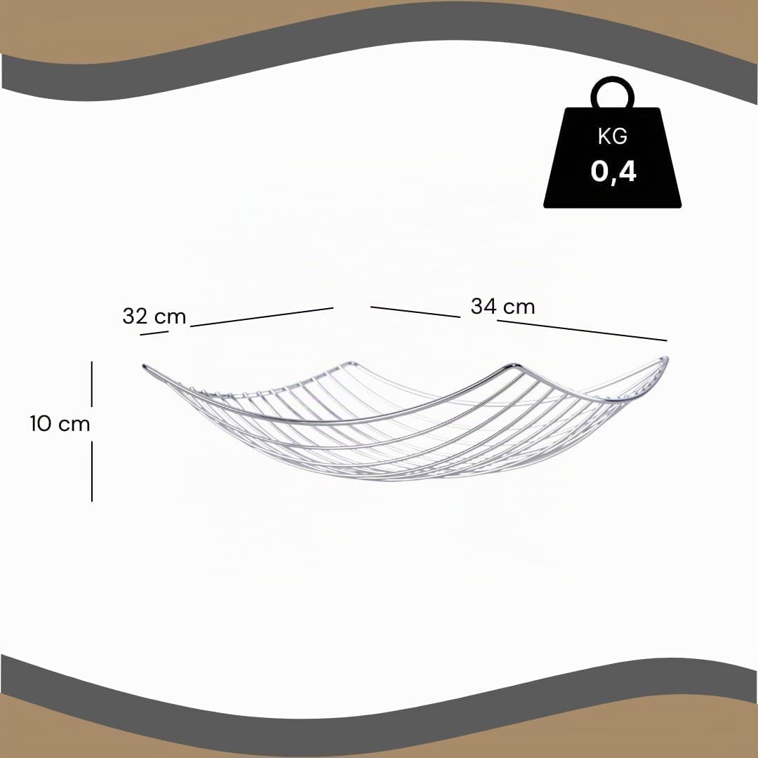 DESIGN FRÜCHTEKORB "PLATEAU" | 34 cm, Metall, silber | Früchtekorb, Deko Schale