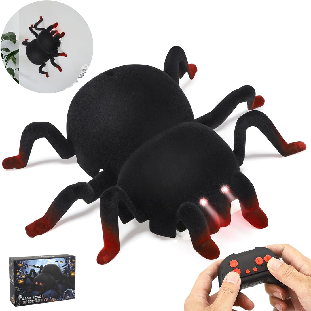 RC Spinne Ferngesteuert - Klettert an Wänden & Decken Wiederaufladbar mit LED-Augen - Roboter-Spinne