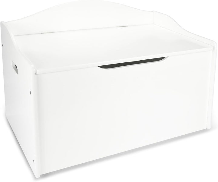 Leomark Kinderbank Hölzerne - Classic White XL - Kindertruhenbank, Behälter für Spielzeug, Truhe für
