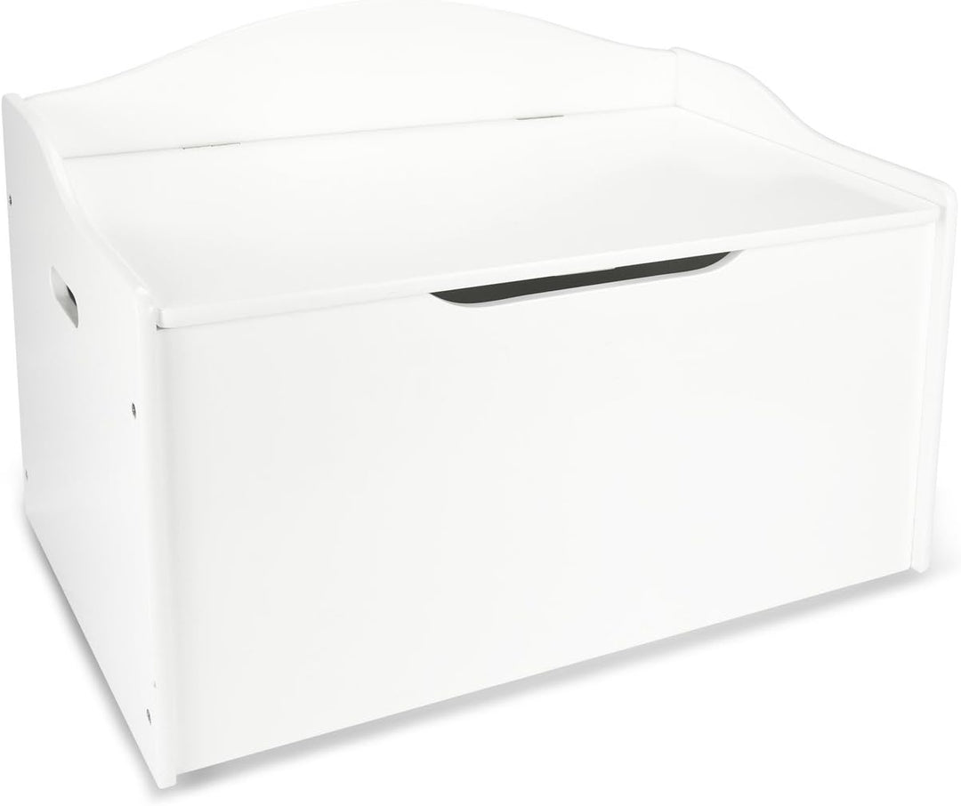 Leomark Kinderbank Hölzerne - Classic White XL - Kindertruhenbank, Behälter für Spielzeug, Truhe für