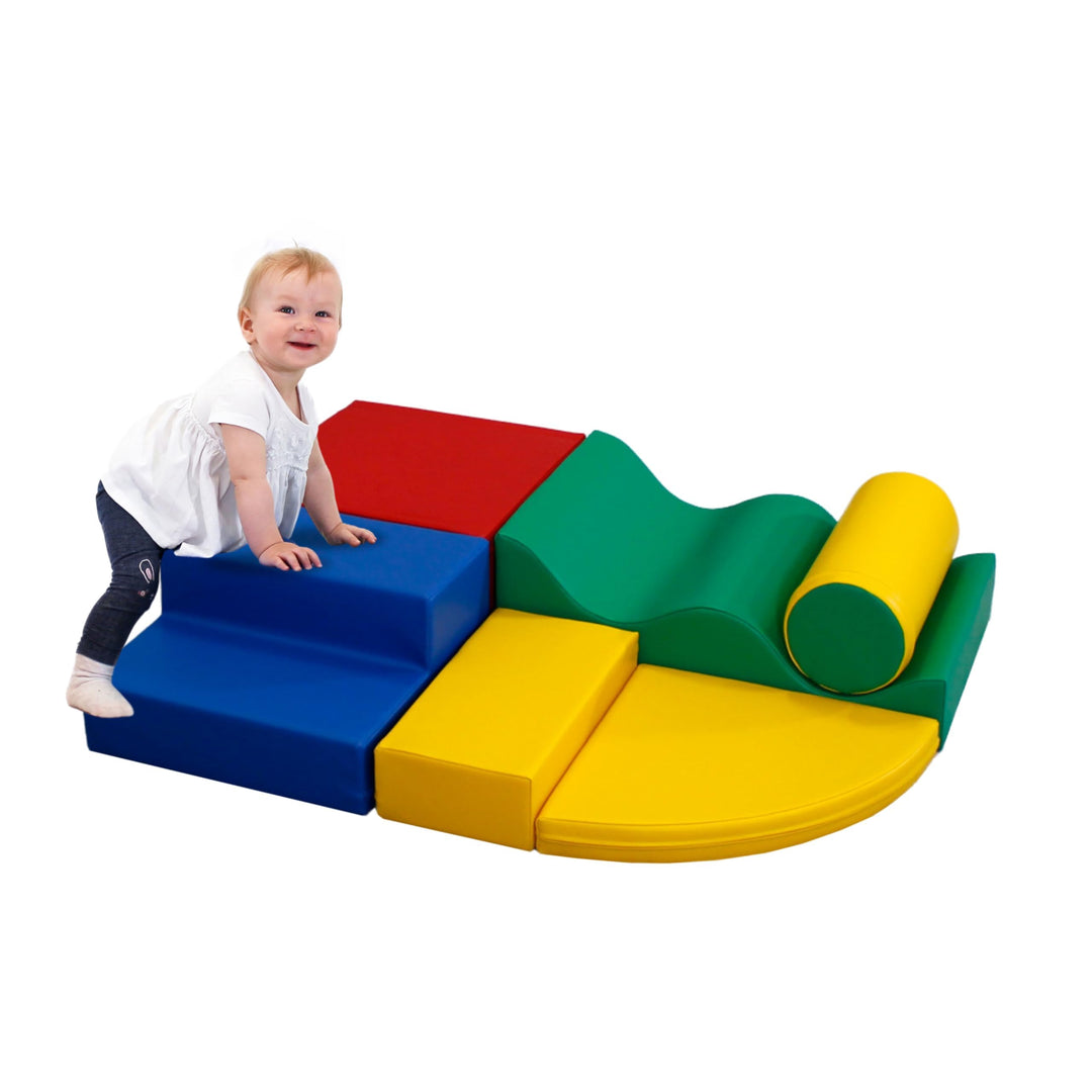 IGLU SOFT PLAY 6 Softbausteine Riesenbausteine Schaumstoffbausteine - Anti-Rutsch (Blau,gelb,grün,ro