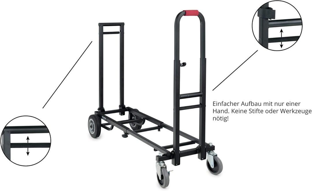 Stagecaptain SCS-60 MKII Sherpa Transportwagen - Sackkarre - Höhe: 89 cm, Länge: 63 bis 94 - Belastb