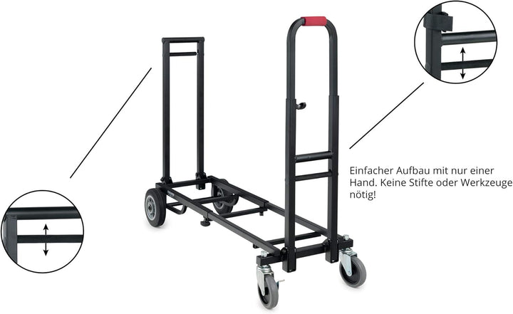 Stagecaptain SCS-60 MKII Sherpa Transportwagen - Sackkarre - Höhe: 89 cm, Länge: 63 bis 94 - Belastb