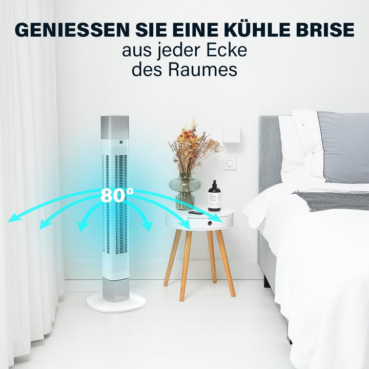 Princess Geräuscharmer Turmventilator - Höhe 103 cm - 3 Modi & 3 Geschwindigkeiten - Oszillation - S