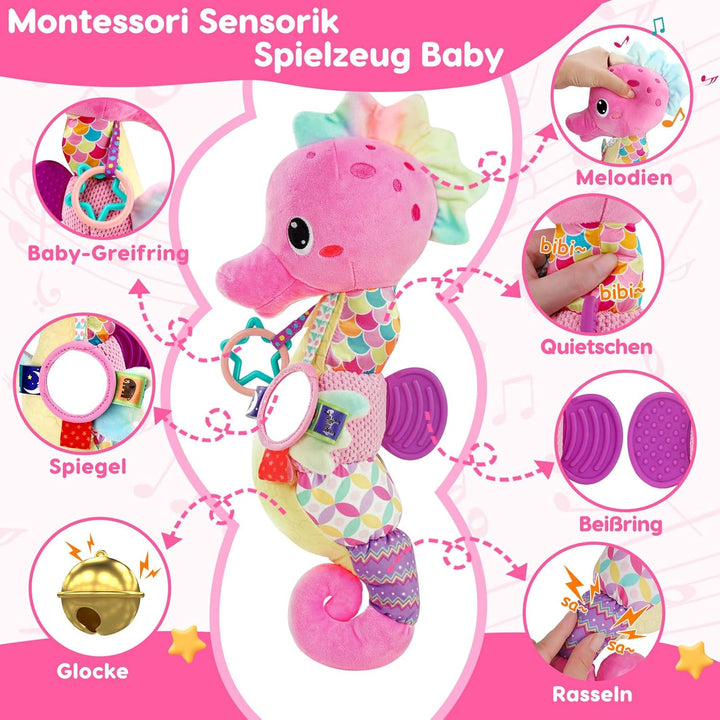 Baby Spielzeug 0 3 6 9 12 Monate Musikspielzeug, Montessori Sensorik Spielzeug Baby Geschenk Mädchen