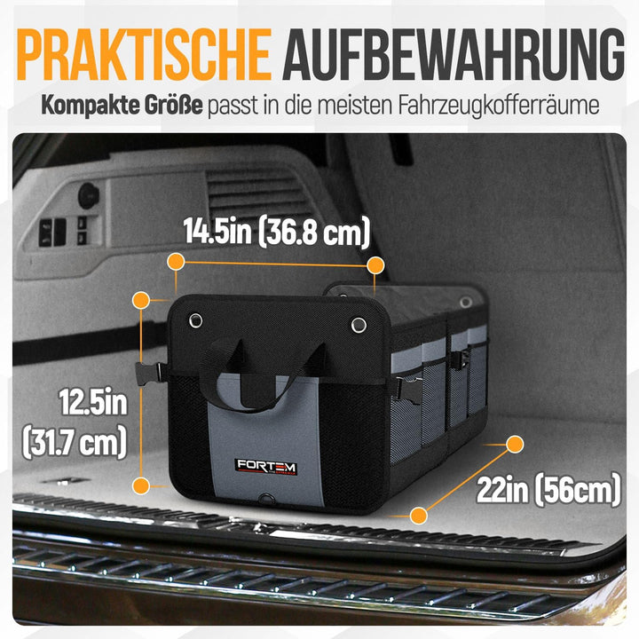 FORTEM Kofferraum Organizer, Kofferraumtasche, Zusammenklappbarer Auto Organizer Kofferraum mit Fäch