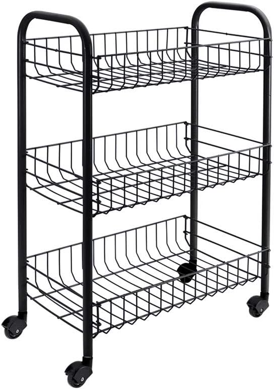 METALTEX Siena Kitchen Trolley, Epoxy Coated Steel, Black, 41 x 23 x 63 cm