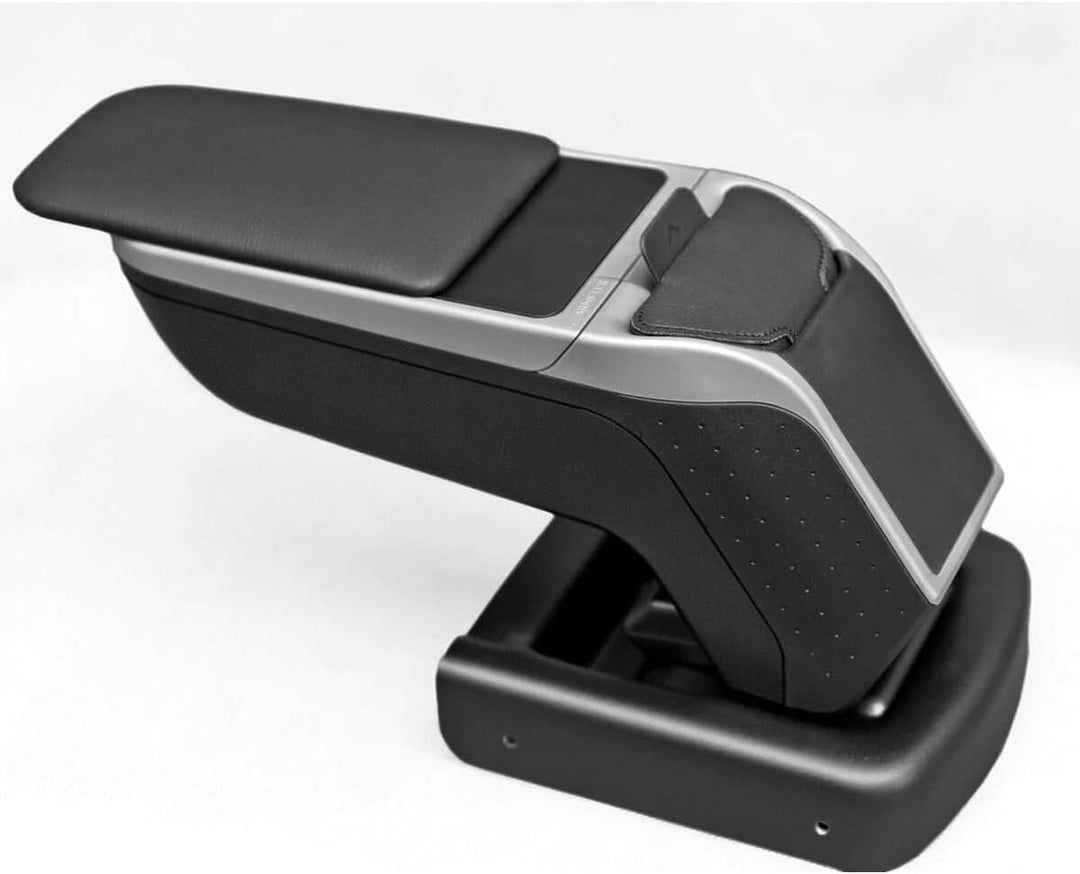 RATI ARMSTER 2 Apoyabrazos Específico Negro/Gris para Mazda 2 IV (2015-), con compartimento de Almac