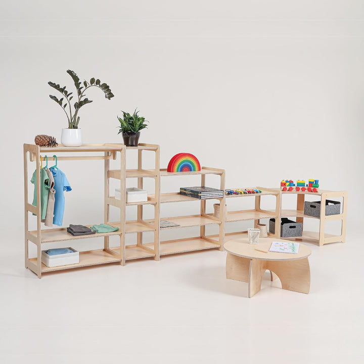 Montessori Regal für Kinderzimmer, Holz, Toy shelf for kids, Children's Room Shelf with 4 Shelves, B