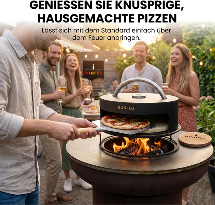 BonFeu BonPizza Pizzaofen Schwarz - Küchengeräte - Pizza Ofen - Pizzaofen Holz - Pizzarette - Pizzao