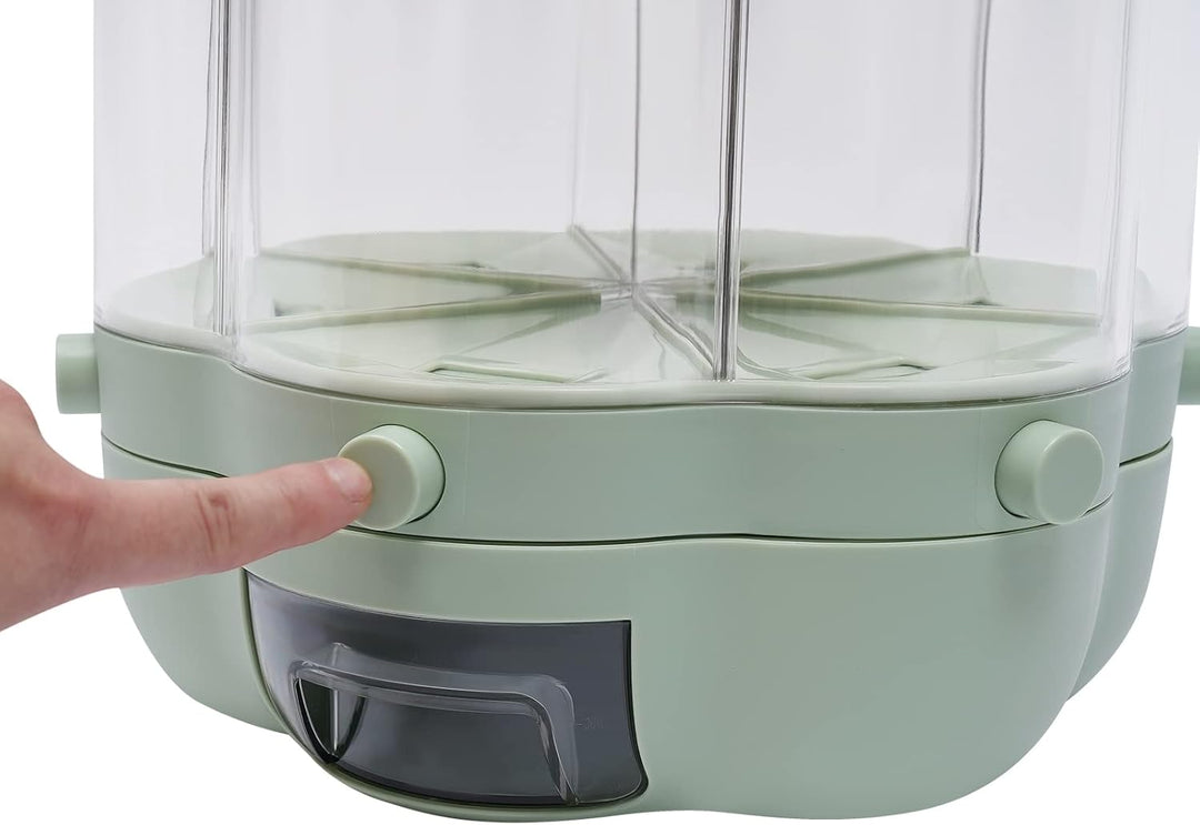 Cerealienspender Lebensmittelbehälter mit 6 Getreidesorten, 360° Drehbare Getreidebehälter Müslispen