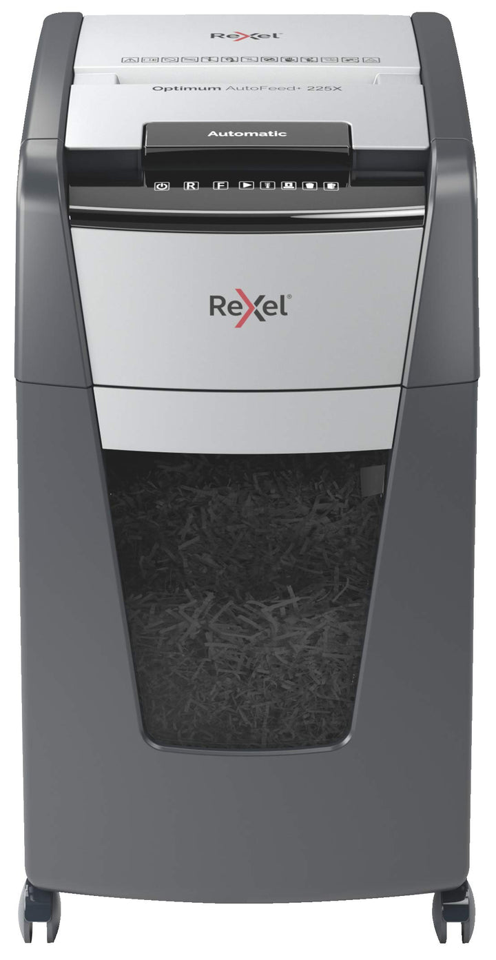 Rexel Optimum AutoFeed+ 225X Automatischer Aktenvernichter CH, 225 Blatt, Sicherheitsstufe P4, Parti