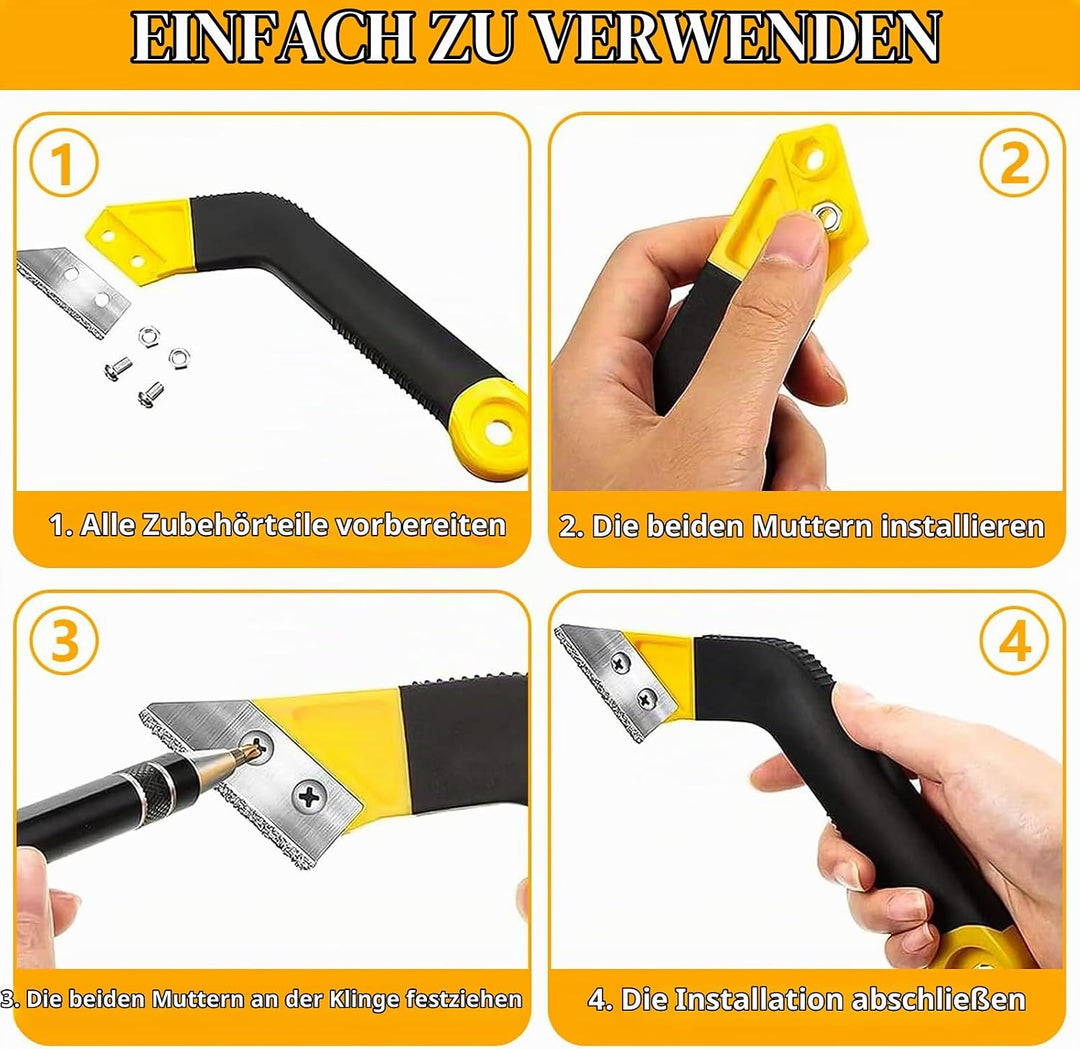13 Stück Fugenentferner Fliesen, Fugenkratzer Fliesen mit 9 Ersatzklingen, Fliesenfugen-Handsäge für