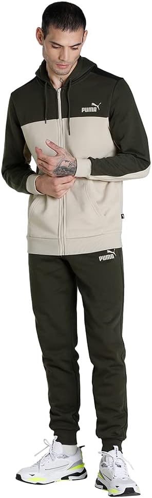 PUMA Herren Ess+ Hooded Colorblock Suit Fl Cl Trainingsanzug S Putty, S Putty