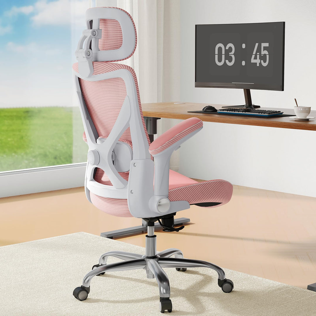 TRALT Ergonomischer Bürostuhl - Office Chair Bürostuhl PU-Leder Verstellbarer Lendenwirbelstütze Des