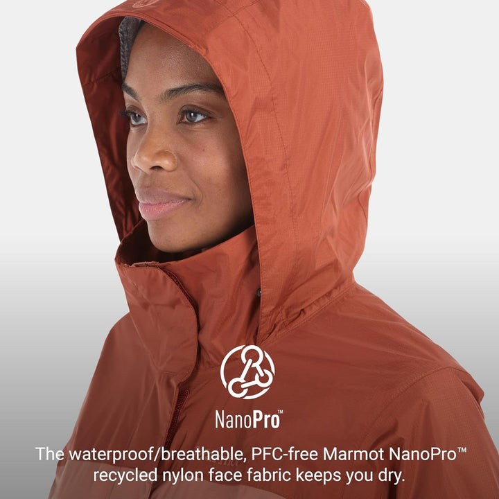 Marmot Damen Precip Eco Jacke Regenjacke Hardshelljacke S -23904 Sunburn / Auburn, S -23904 Sunburn