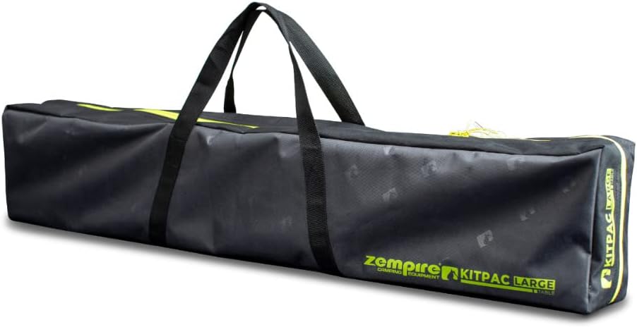 XXL Design Campingtisch mit Bambus-Tischplatte inkl Aufbewahrungsnetz und integriertem Flaschenöffne