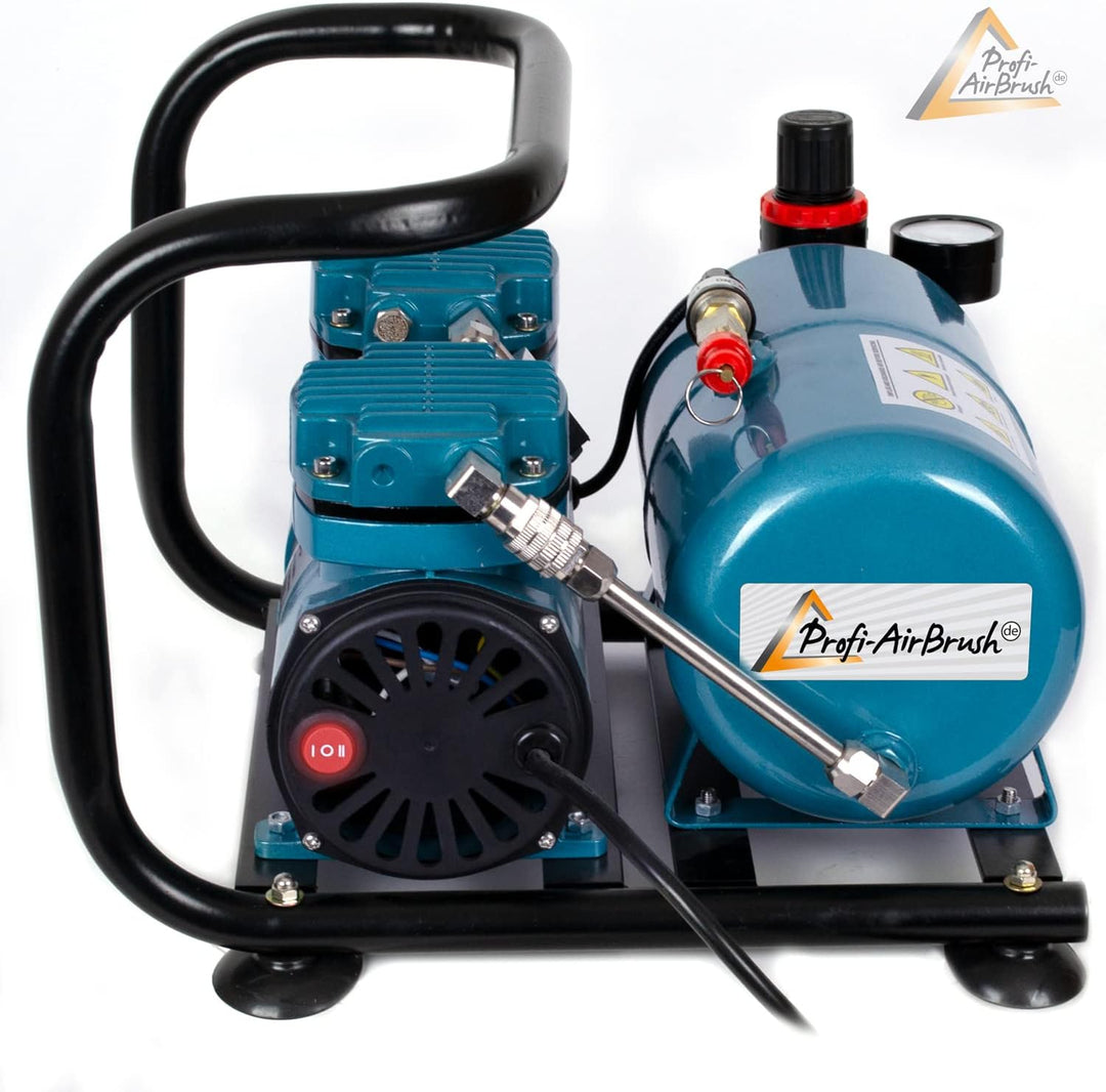 Airbrush Kompressor Duo-Power Efficient - Das Airbrush-Kit mit Doppel/Zweizylinder mit Schutzgehäuse