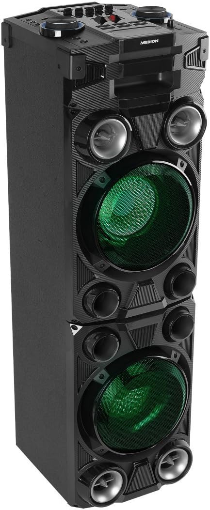 MEDION X67015 Party-Soundsystem mit Bluetooth 2.1 (Kompaktanlage, 1000 Watt, 2 x 100 Watt RMS, PLL U