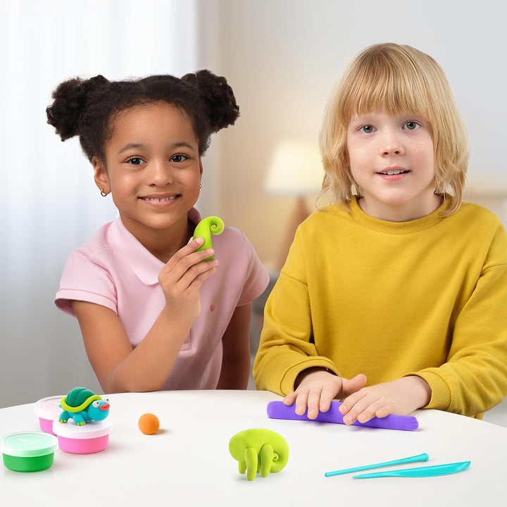 HEY CLAY - 15 Dosen lufttrocknende Knete für Kinder ab 3 Jahren - Kreatives Bastelset - Modelliermas