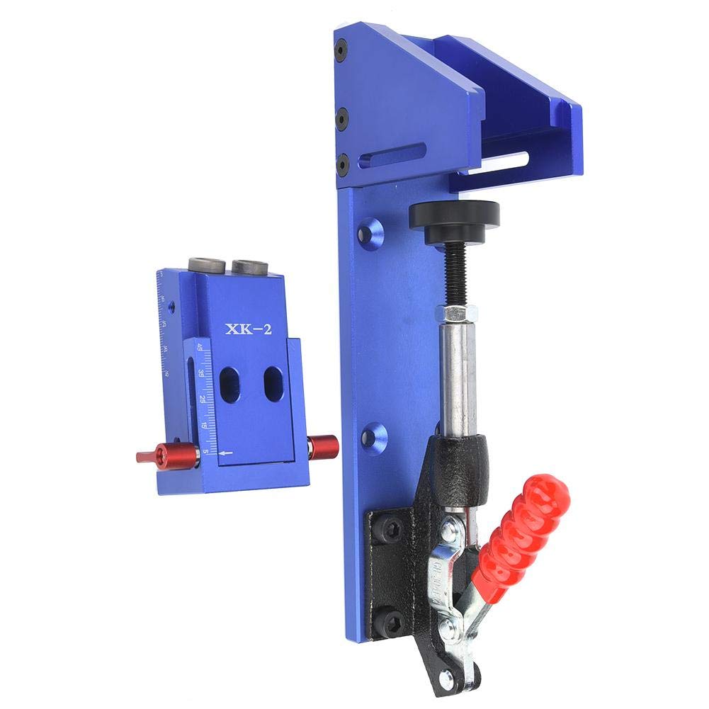 Pocket Hole Screw Jig Kit, Holzbearbeitungswerkzeug Klemmen Pocket Hole Jig mit Kippklemme und Stufe