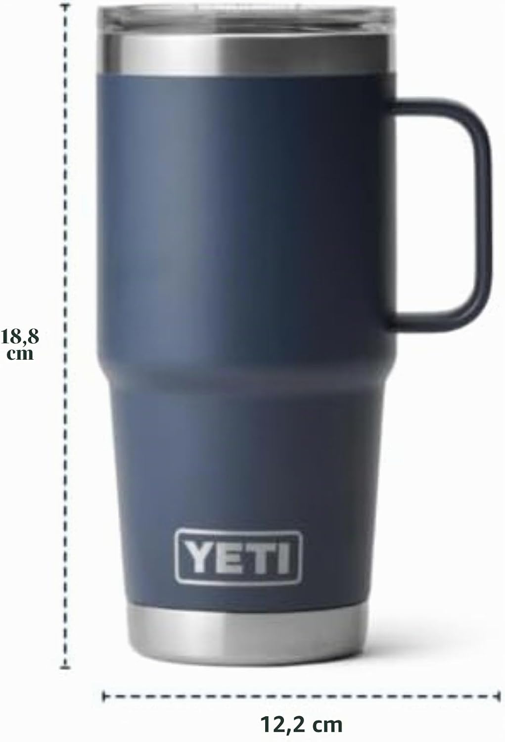 YETI Rambler Reisebecher Mit Stronghold Deckel, Black, 20 oz (591 ml), Black