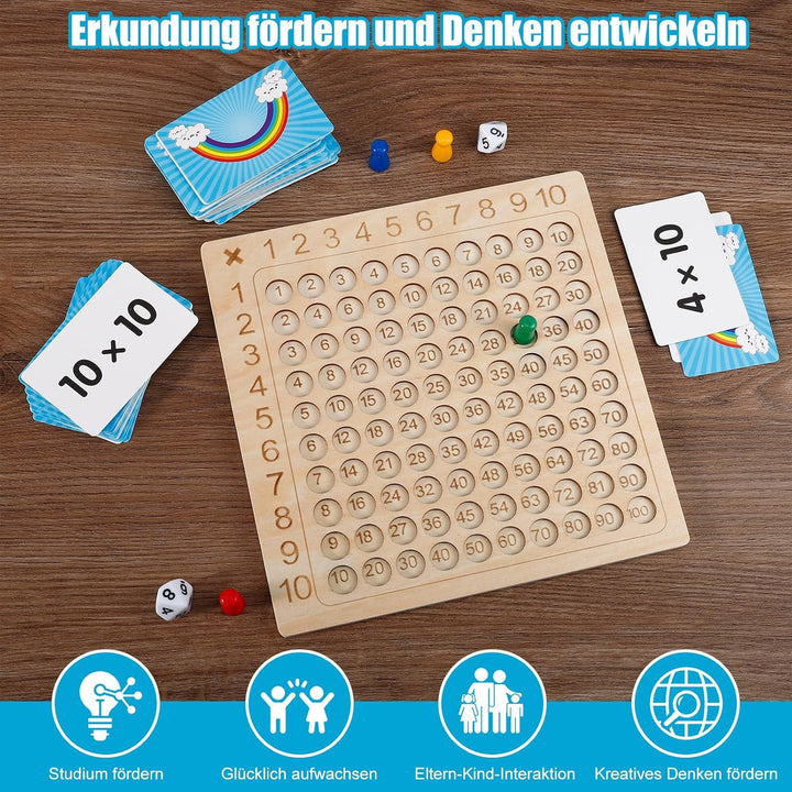 Multiplikationsbrett,1x1 Lernen Spiel für Grundschüler,Montessori Multiplikationsbrett,Multiplikatio