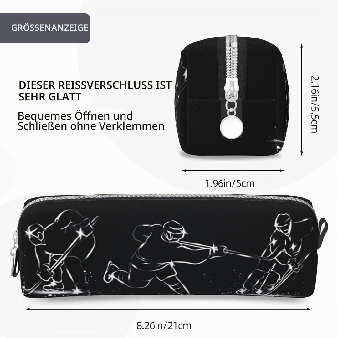 Federmäppchen Eishockeyspieler Eishockey Federmappe Etui für Jungen Mädchen Grosse Schulsachen Feder