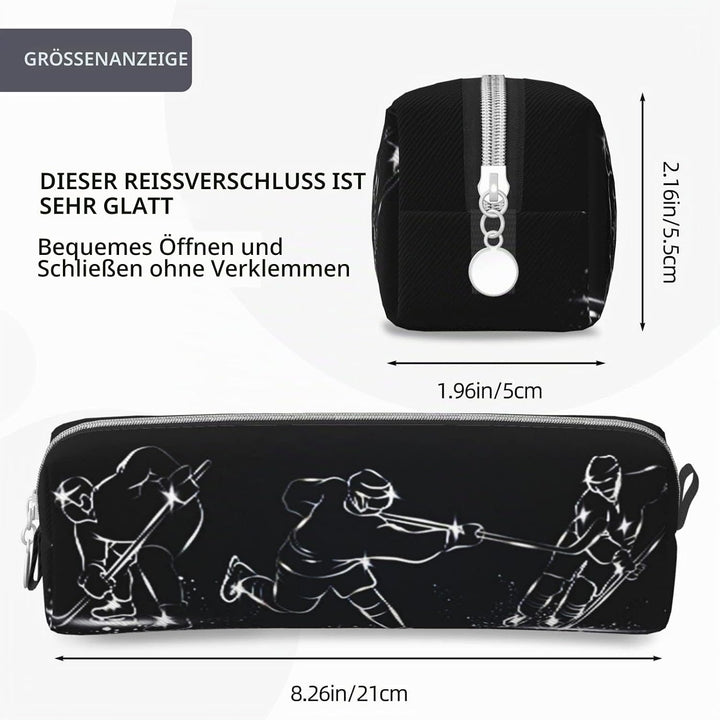 Federmäppchen Eishockeyspieler Eishockey Federmappe Etui für Jungen Mädchen Grosse Schulsachen Feder