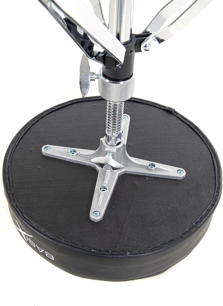 GEWA Schlagzeughocker/Drumhocker runder Sitz, schwarz, höhenverstellbar, doppelstrebig - F805160 run
