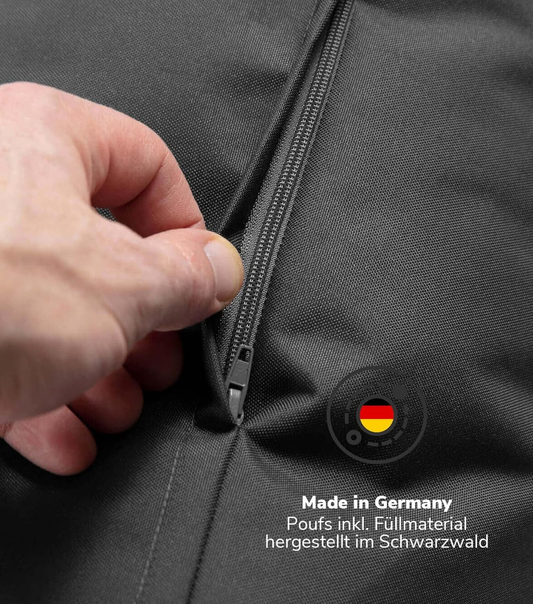 mokebo® Outdoor Pouf o. Hocker 60x45cm für Balkon & Garten 'Der Ruhestifter' Sitzhocker eckig, Boden