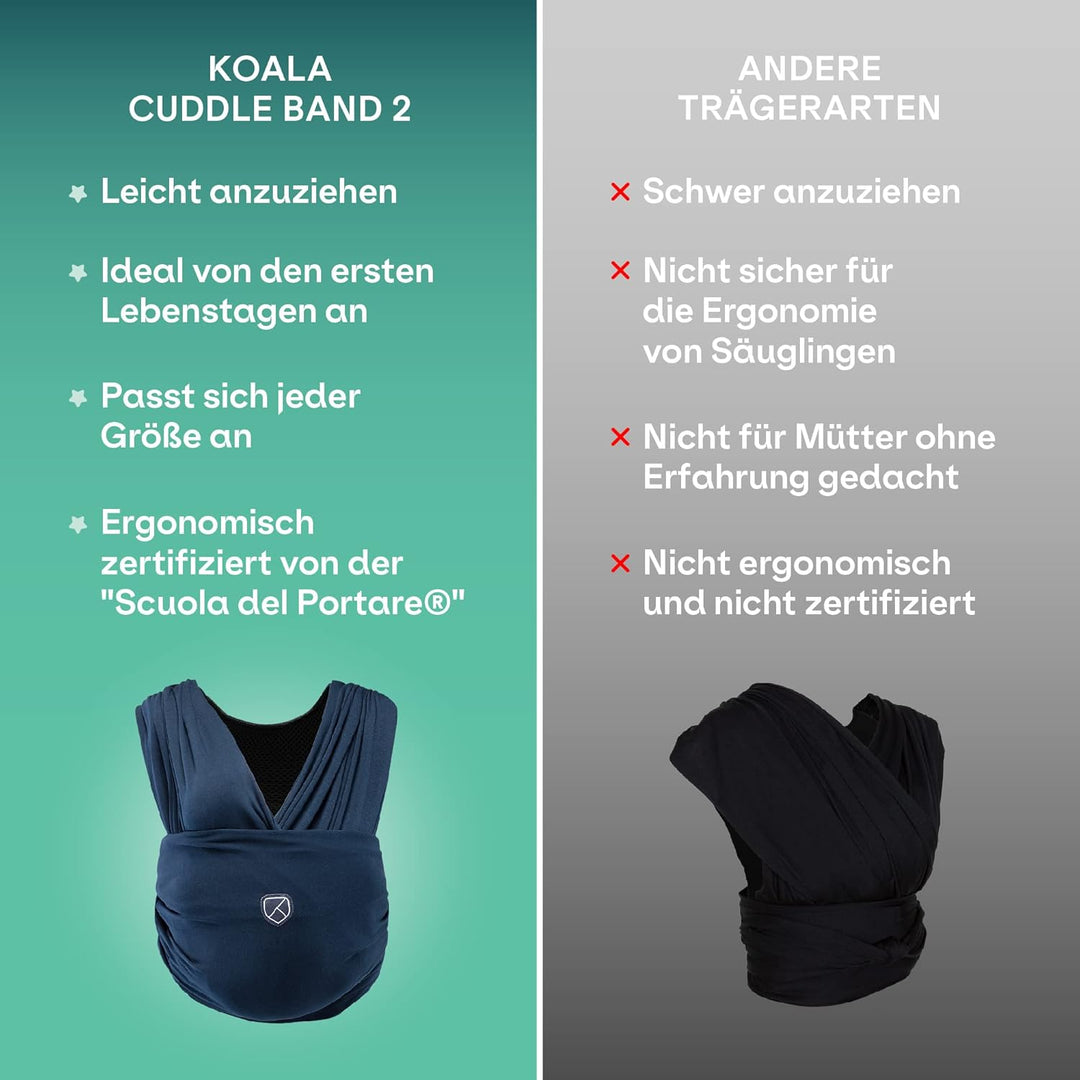 Koala Babycare Babytragetuch - Einfach anzuziehen - Elastisches Tragetuch bis zu 15 kg - Verstellbar