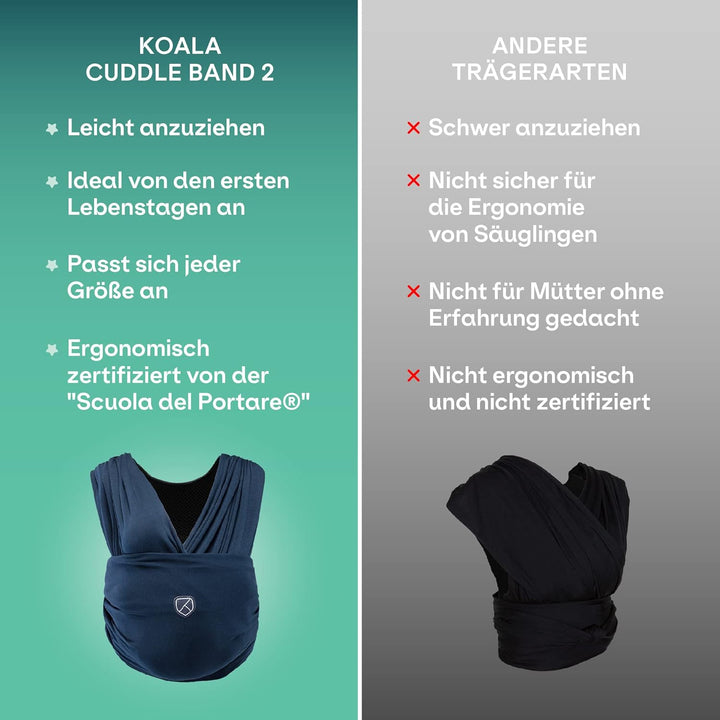 Koala Babycare Babytragetuch - Einfach anzuziehen - Elastisches Tragetuch bis zu 15 kg - Verstellbar