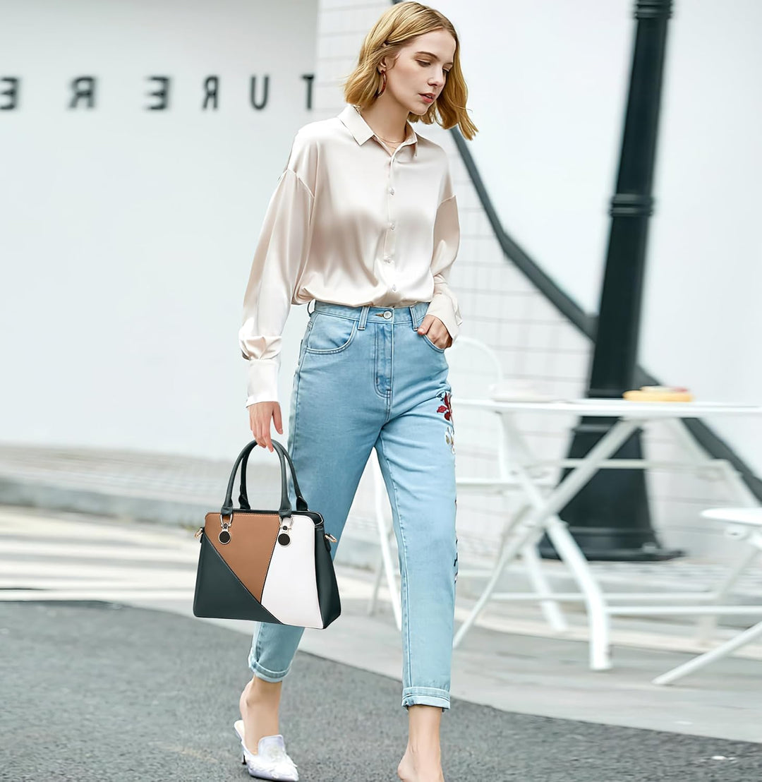 DORRISO Leicht Damen Handtasche Elegant Henkeltasche mit Mode Kleine Geldbörse für Einkaufen Reise U