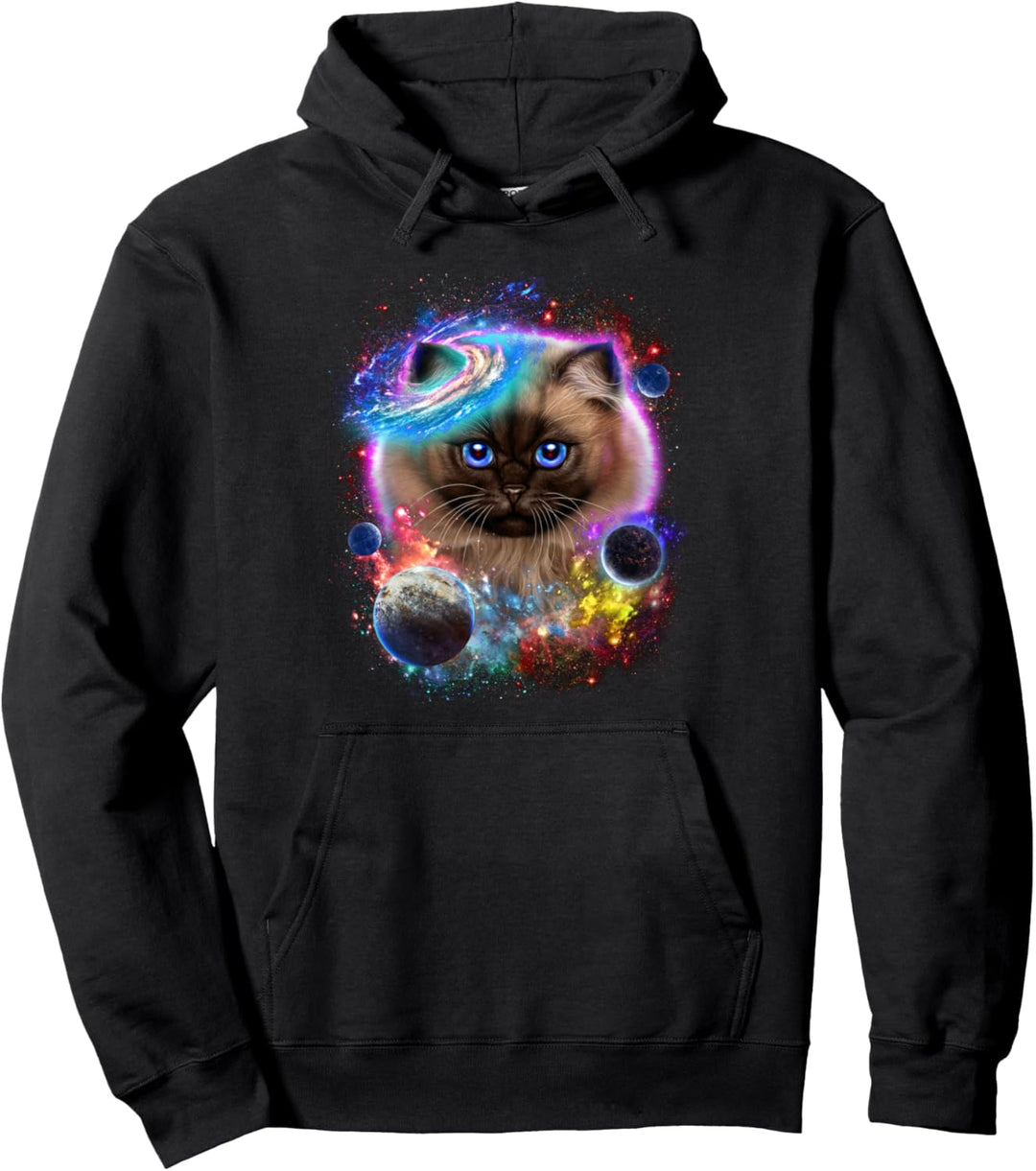 Siamesische Katze im Weltraum wirbeln in der Galaxie Pullover Hoodie