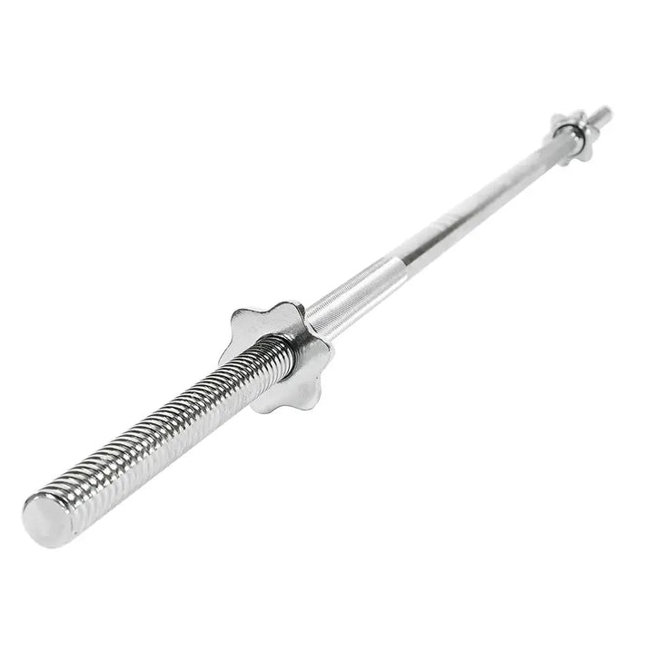 Lisaro Langhantel-Stange mit Sternverschlüssen 120/160/182 cm - Standardnorm gerändelt und verchromt