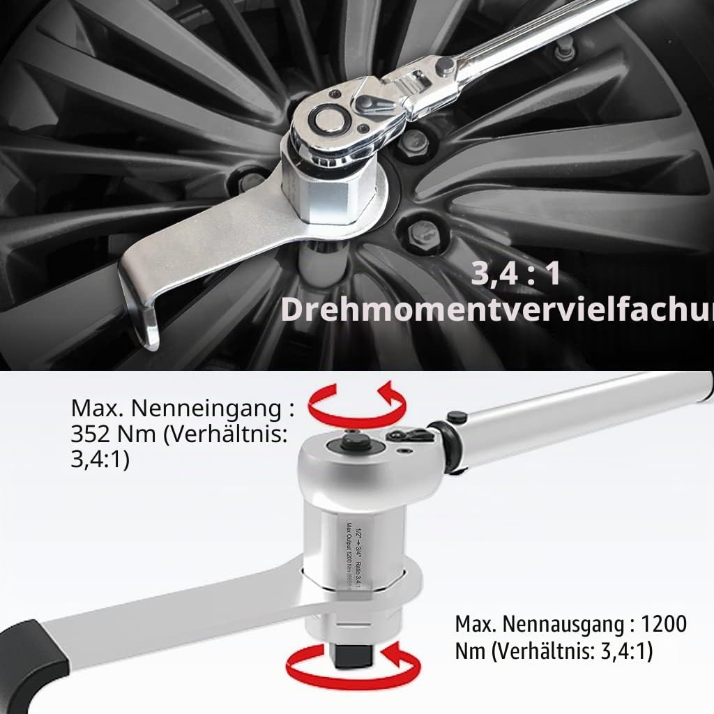 FIRSTINFO F3220DF2 | 1/2" | Drehmomentverstärker | Drehmomentvervielfältiger | 3.4:1, 1200 NM Output