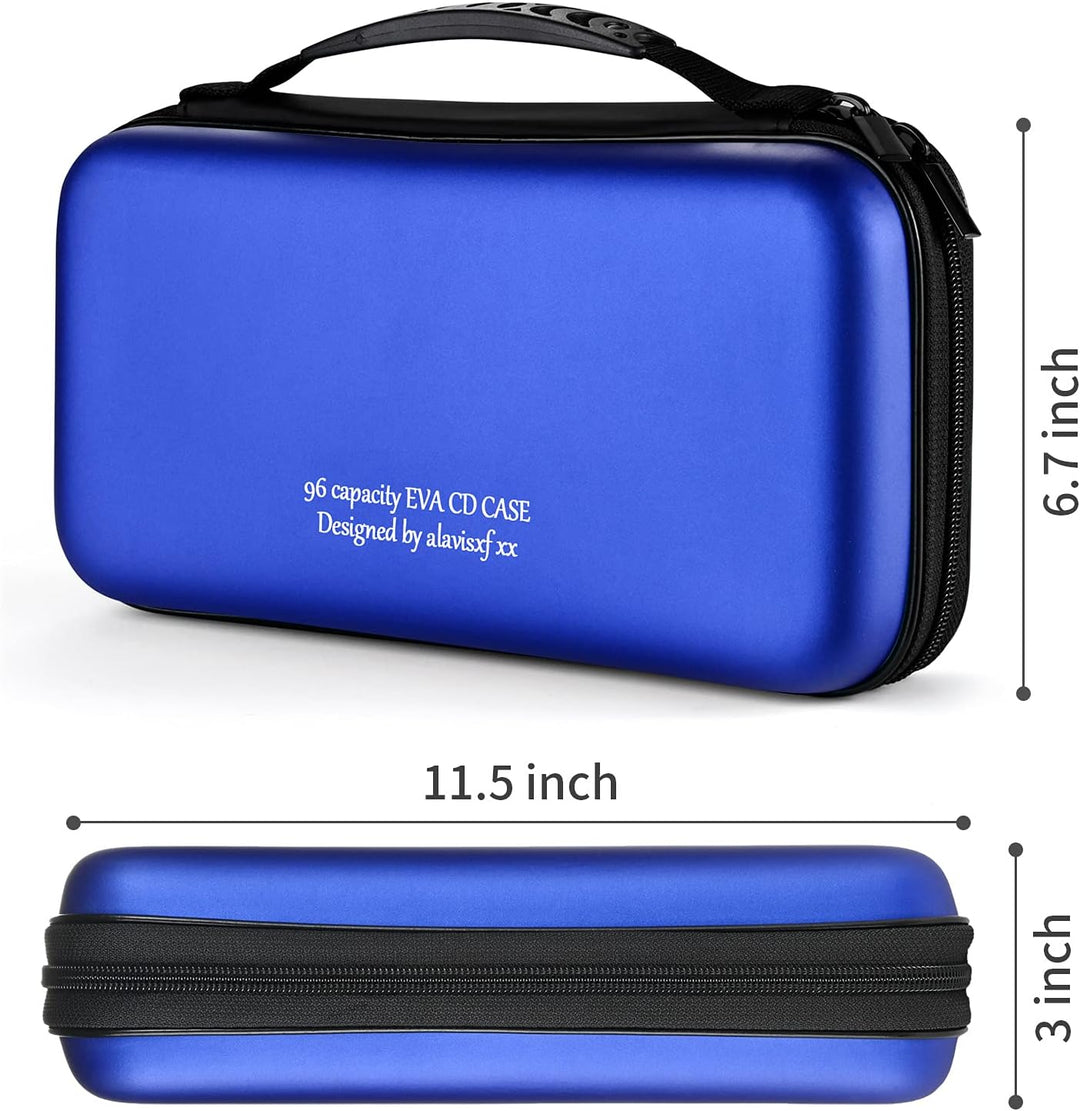 CD Tasche, 96 Kapazität Hart Eva Blu-ray CD-Brieftasche Doppelreissverschluss Handschlaufe Tragbare