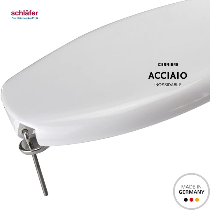4632101 Schläfer WC Sitz Havel, Toilettendeckel antibakteriell, Toilettensitz Duroplast weiss, Klode