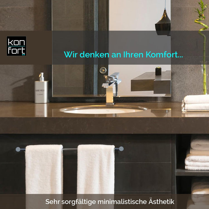 Kon-fort Home Handtuchhalter 40cm zum Bohren Bad, Edelstahl Gebürstet Wandmontage, Handtuchstange Hi