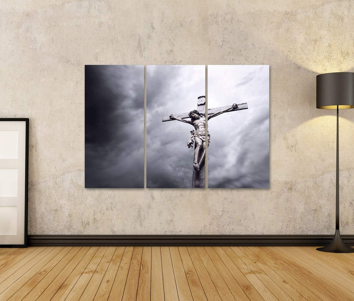 islandburner Bild auf Leinwand Kreuzigung Jesus Christus Wandbild Poster Kunstdruck Bilder Format: 1