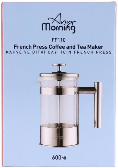 Any Morning French Press Kaffeebereiter | Kaffeekanne aus Edelstahl | Pressstempelkanne für frischen