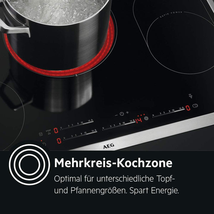 AEG HE604070FB Herdgebundenes Kochfeld / Strahlenbeheizt / 60 cm / Facetten-Design / 4 Kochzonen /